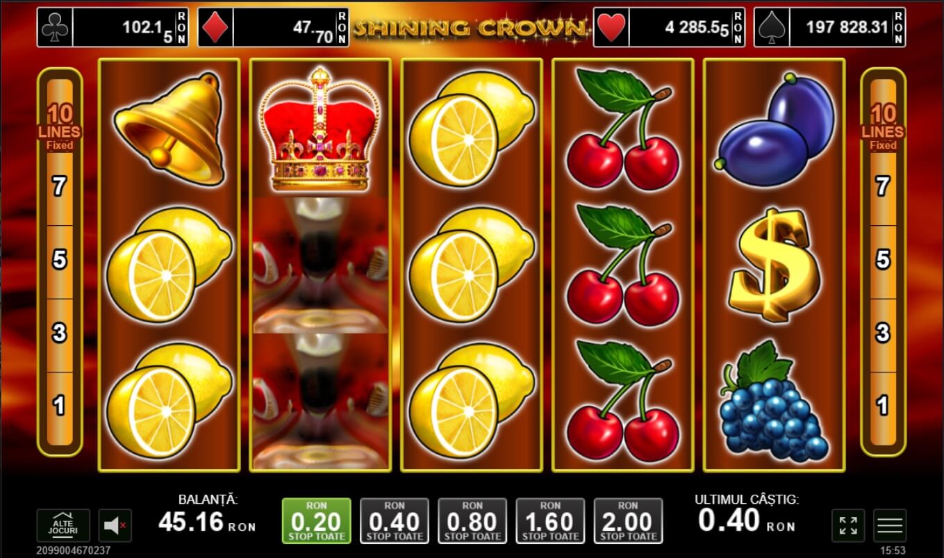 shining crown mozzart casino