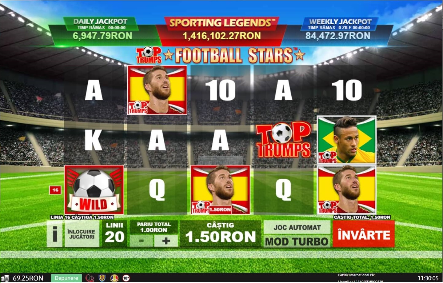 pacanele football stars