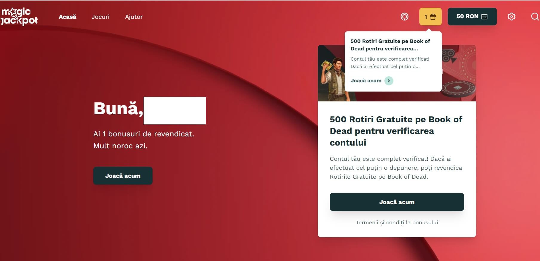verificare cont magic jackpot